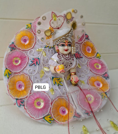 White handwork dress with pagdi and patka