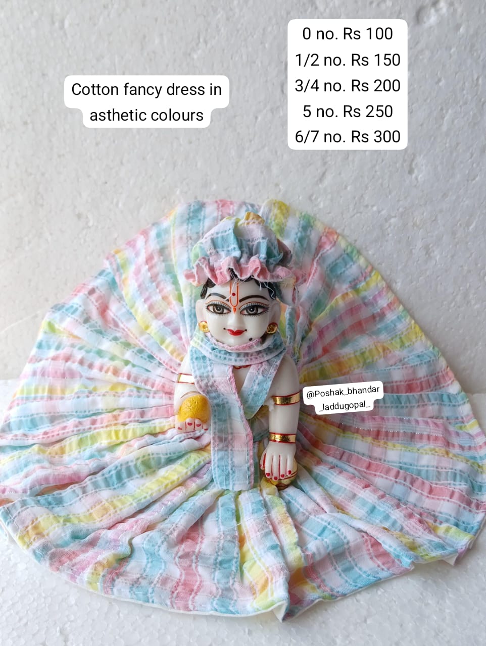 Premium cotton dress with cap and muffler