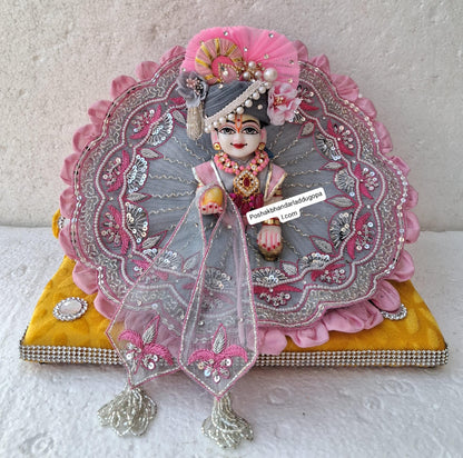 Grey pure handwork dress with pagdi and patka ( 6/7 no.)