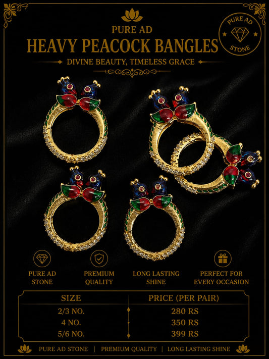 Pure ad heavy peacock bangle