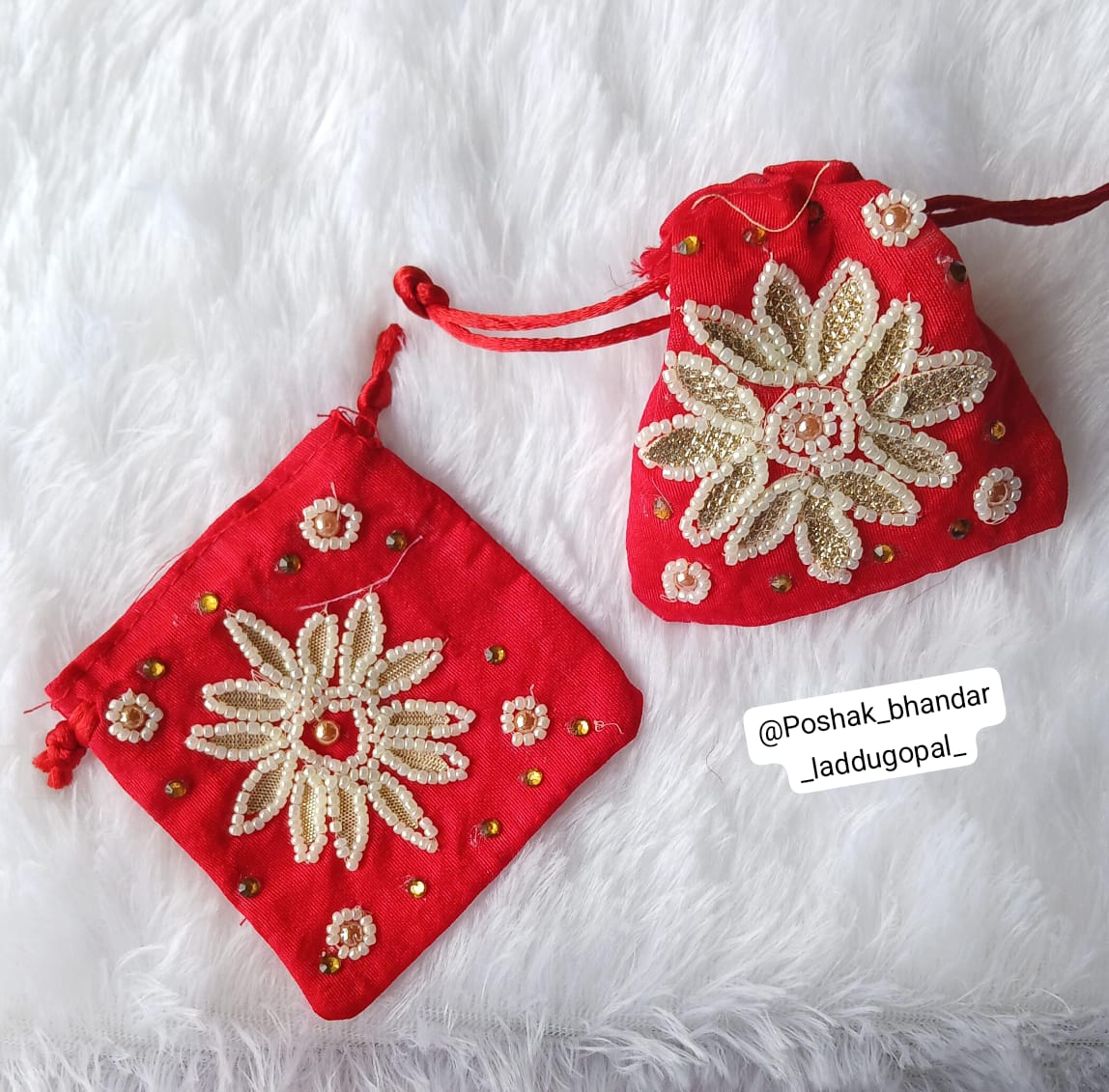 Handwork potli / purse for radha ji