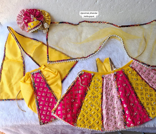 Multicolored heavy radhakrishna dress