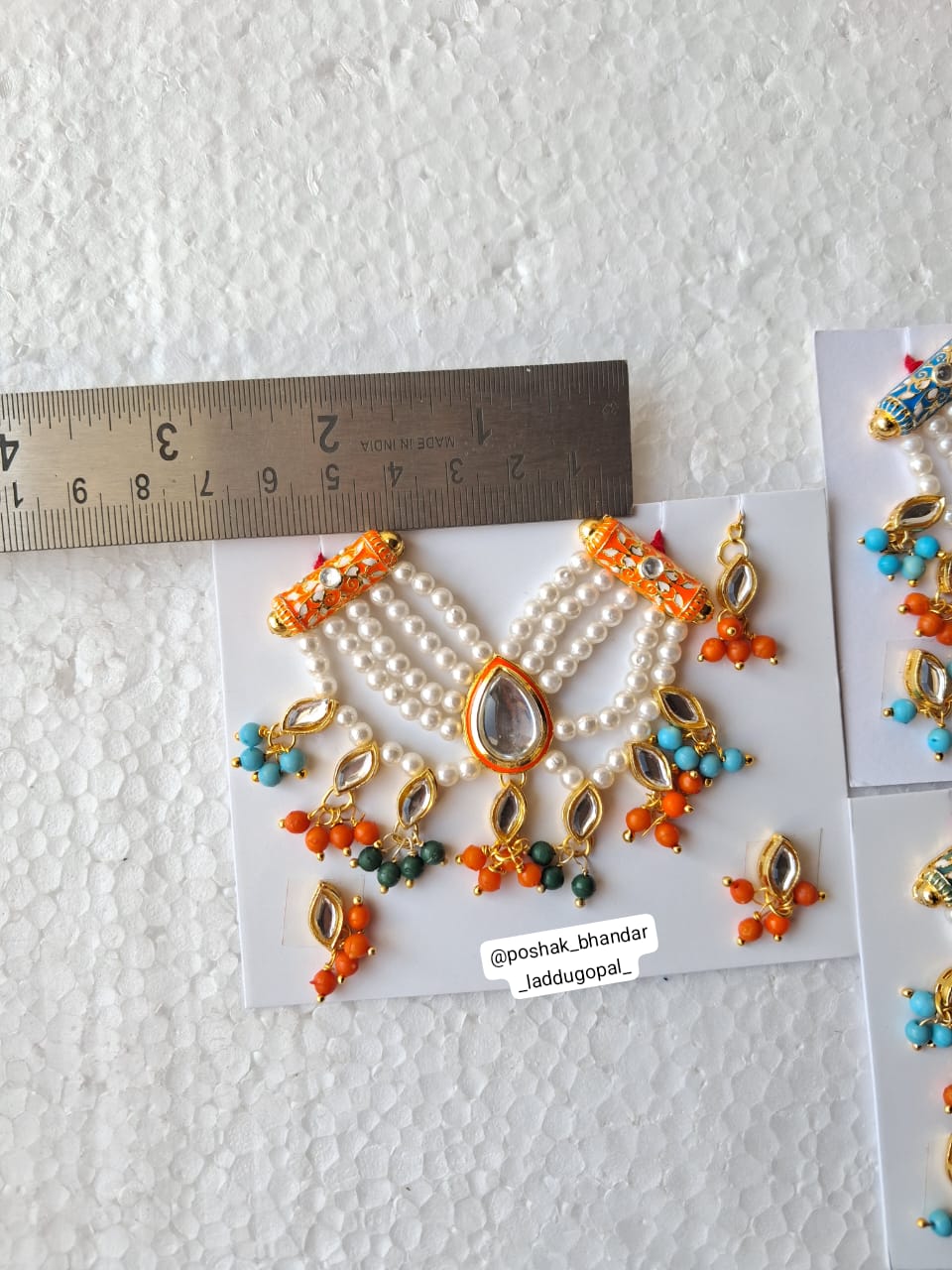 Heavy mala set with earrings and maangtika