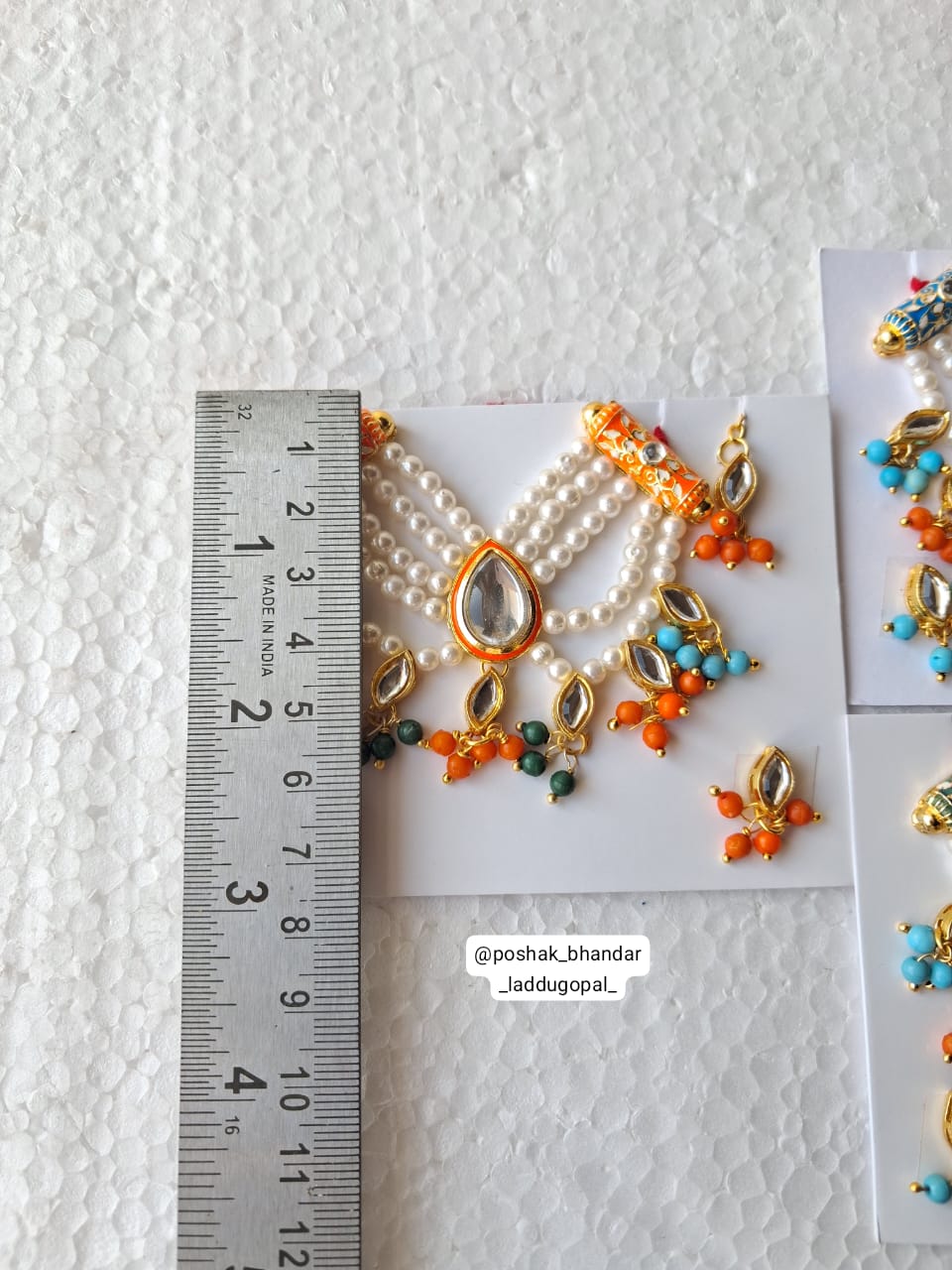 Heavy mala set with earrings and maangtika