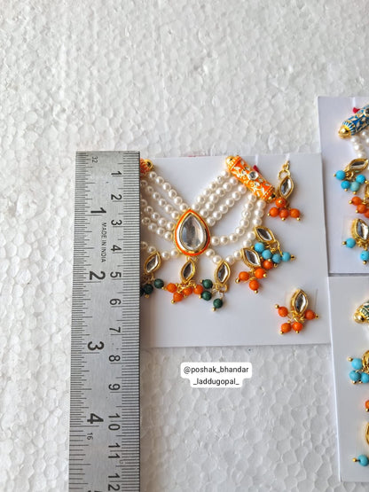 Heavy mala set with earrings and maangtika