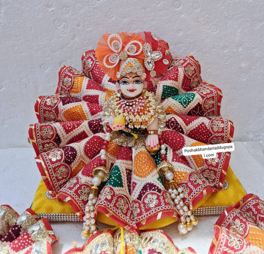 Bandhini cone dress+pagdi