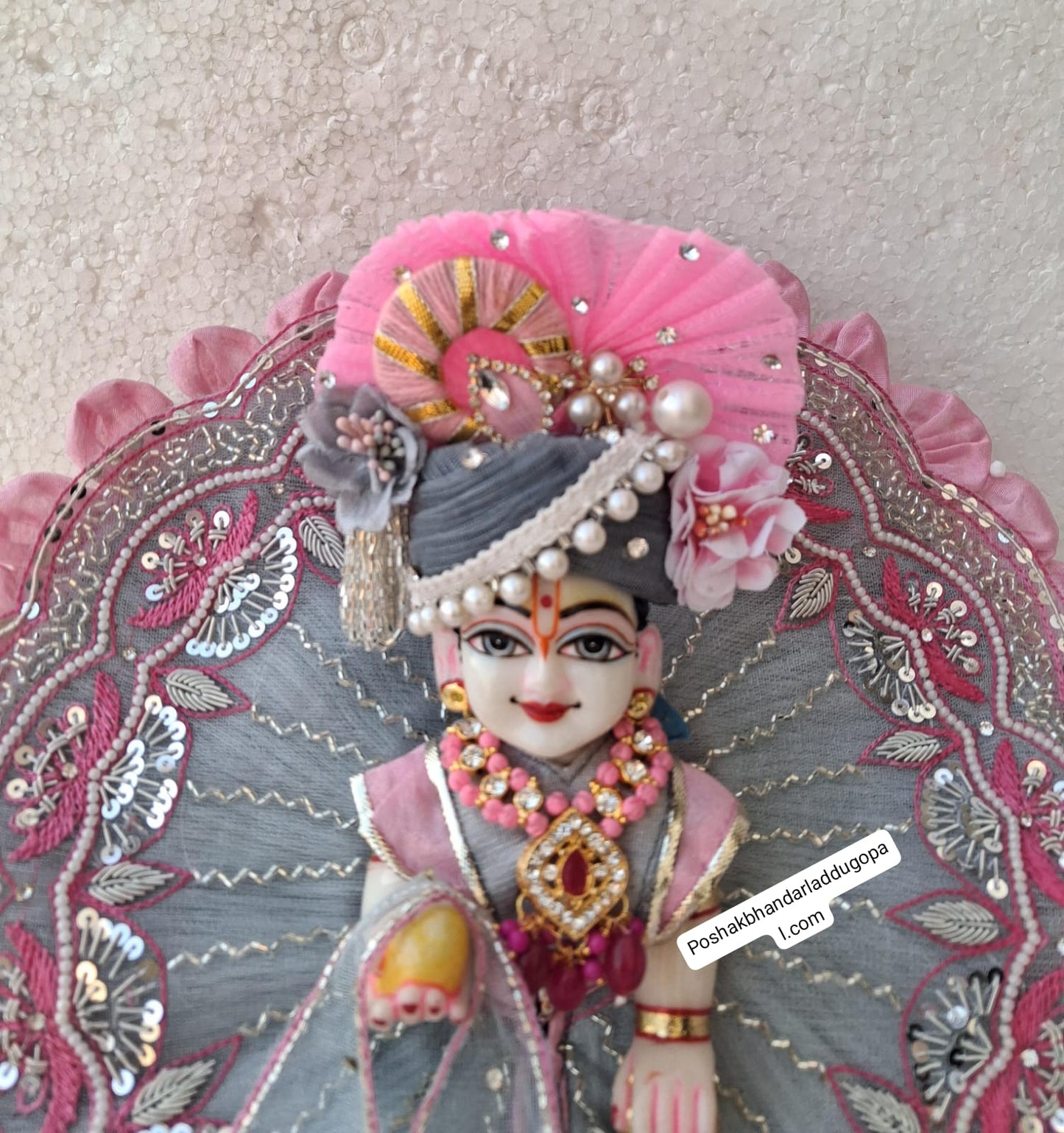 Grey pure handwork dress with pagdi and patka ( 6/7 no.)