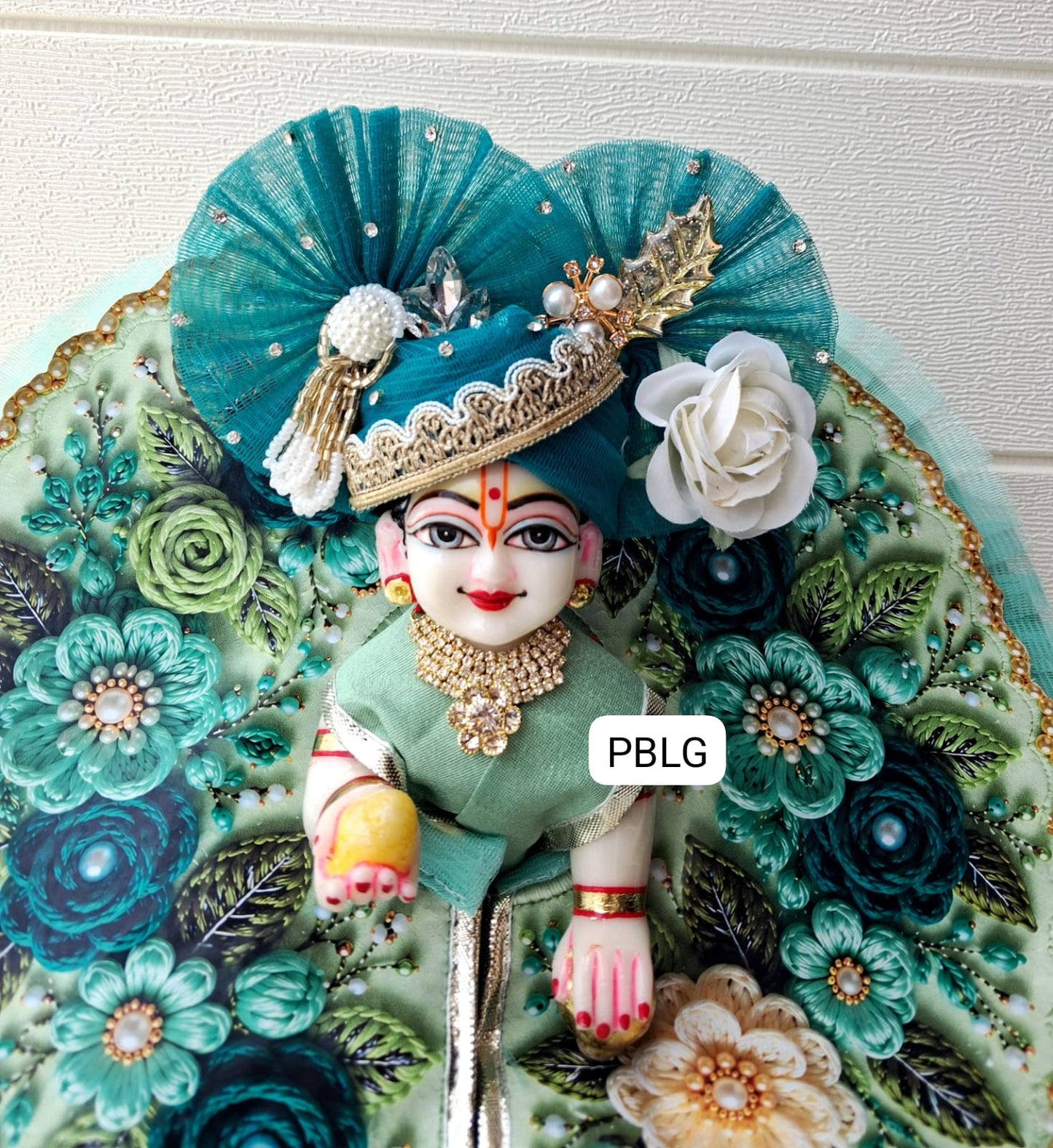 3 D digital print dress with pagdi