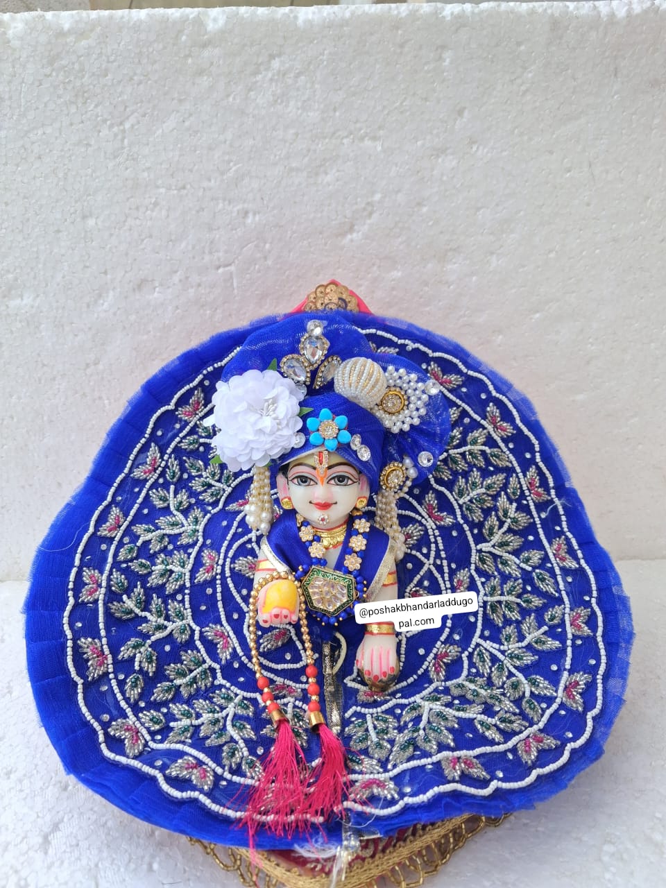 Blue heavy handwork dress with pagdi