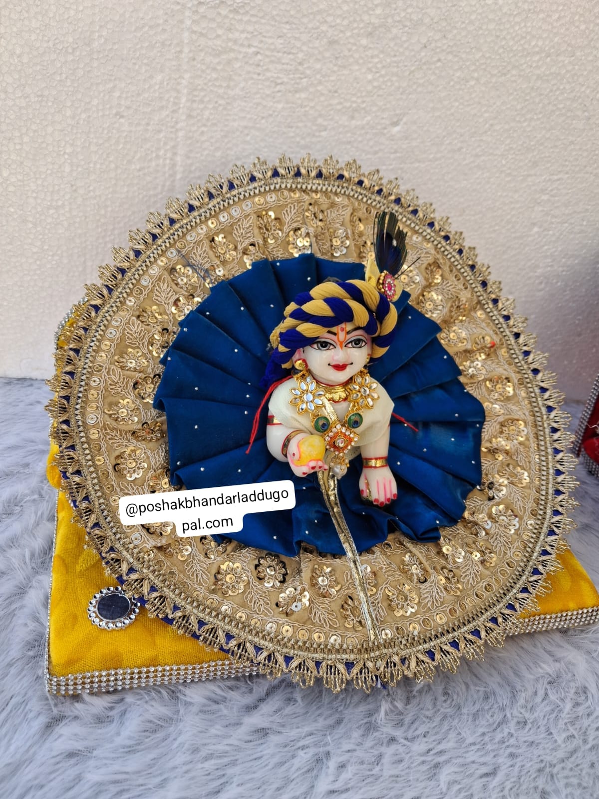 Blue dress ( 2 safa+1 kalangi free)