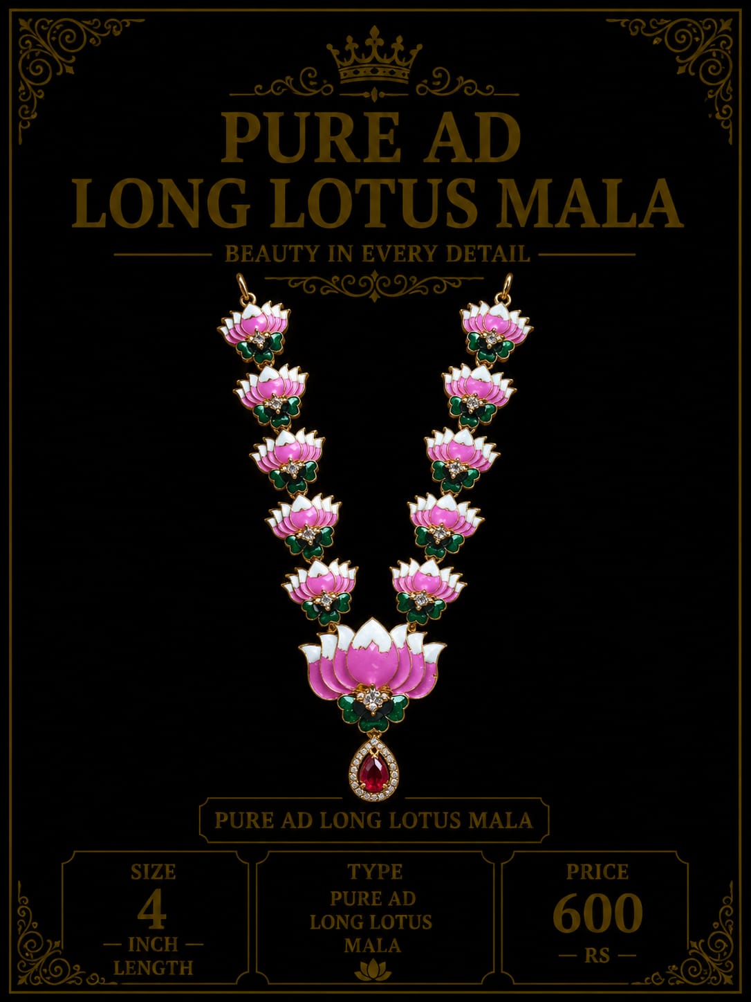 Pure long ad lotus mala