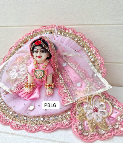 Pink heavy patka dress with duppata