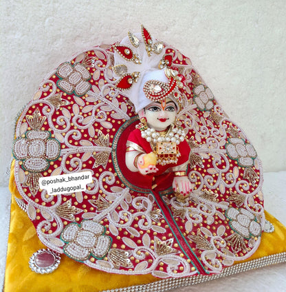 Heavy handwork Red zardosi work
