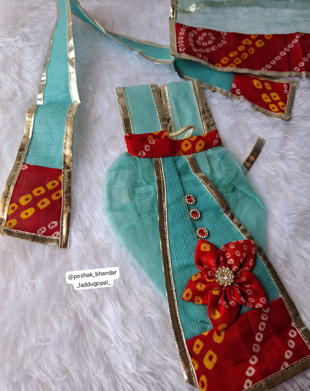 Sea green colour radhakrishna dress