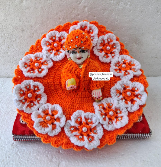 Orange dress with beautiful cap