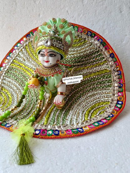 Green colour heavy work dress