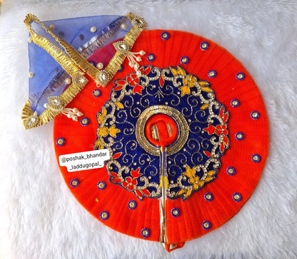 Heavy handwork dress with heavy dupatta for radha ji 6 or 7 size