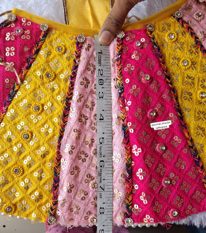 Multicolored heavy radhakrishna dress