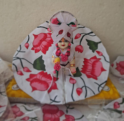 Hand painted dress with cotton pagdi