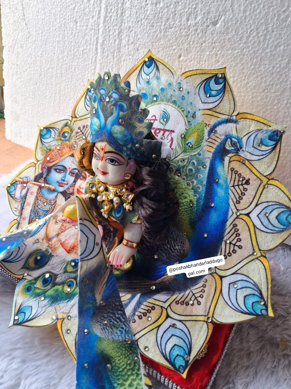 Peacock dress with mukut