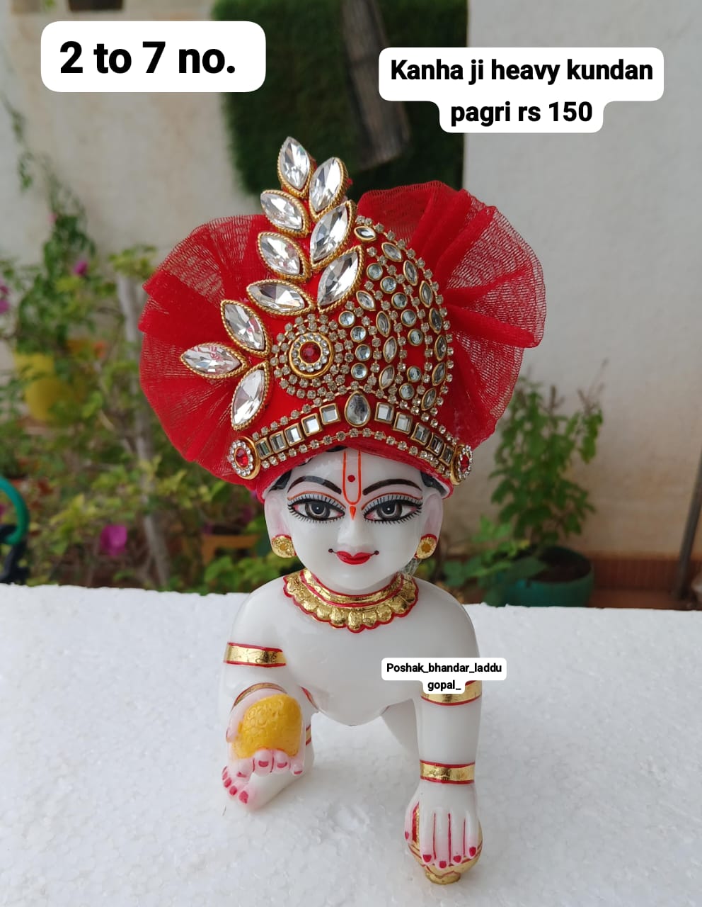 Kanha ji heavy kundan pagdi