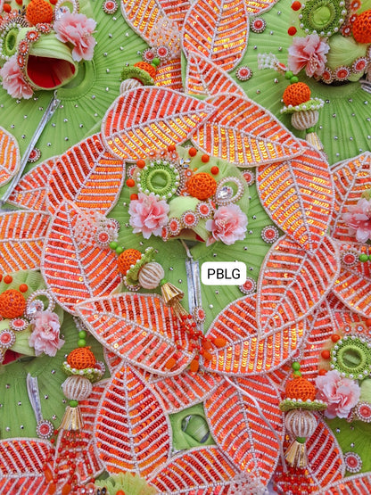 Heavy sequence leaf pattern dress