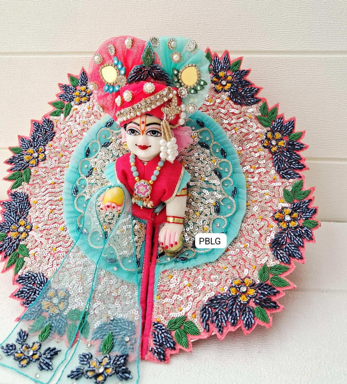 Heavy sequence handwork dress with pagdi and patka