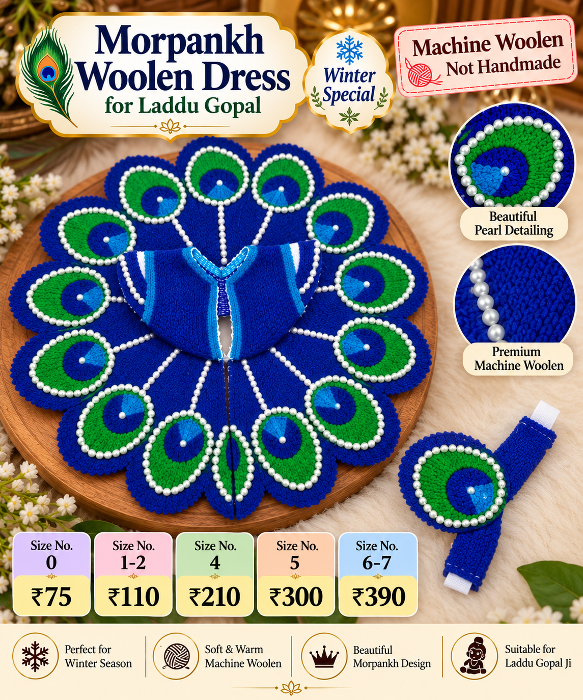Morpankh Woolen dress ( Machine made )