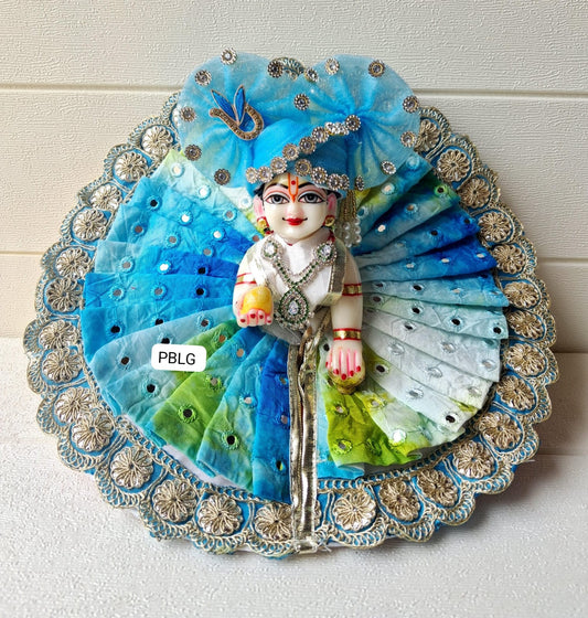 Shaded sky blue dress with pagdi