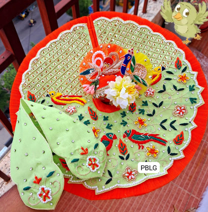 Parrot handwork dress with pagdi and patka