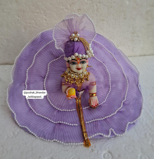 Purple net dress with pagdi