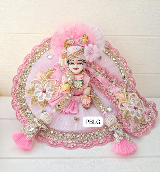 Pink heavy dress with pagdi and patka