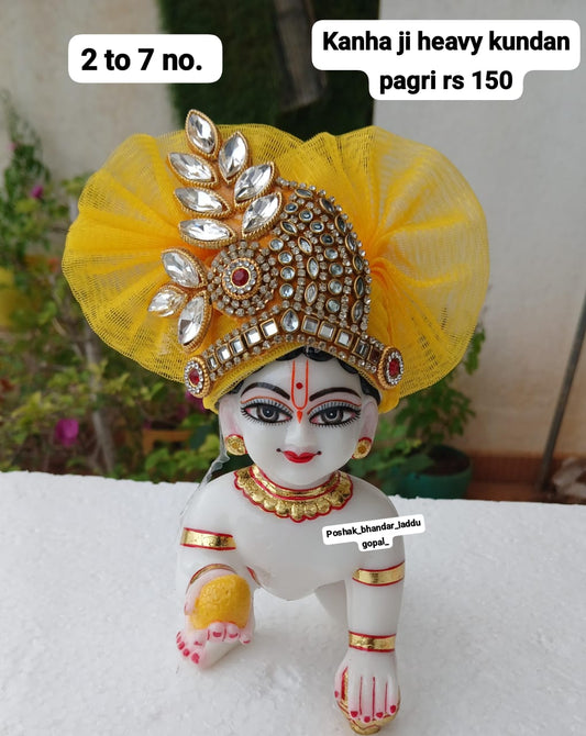 Kanha ji heavy kundan pagdi