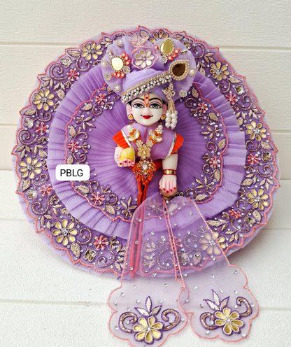 Purple handwork dress with pagdi and patka